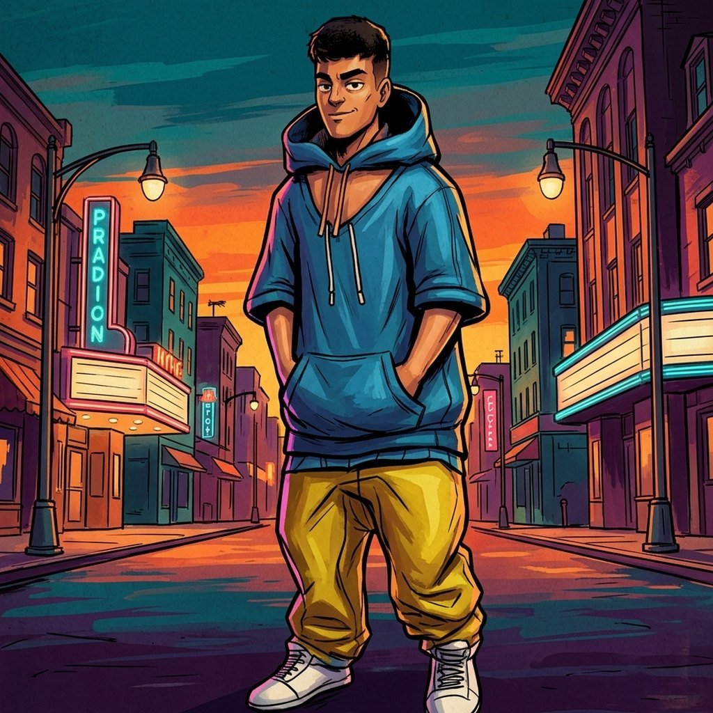 The Kid with hands in his hoodie pocket